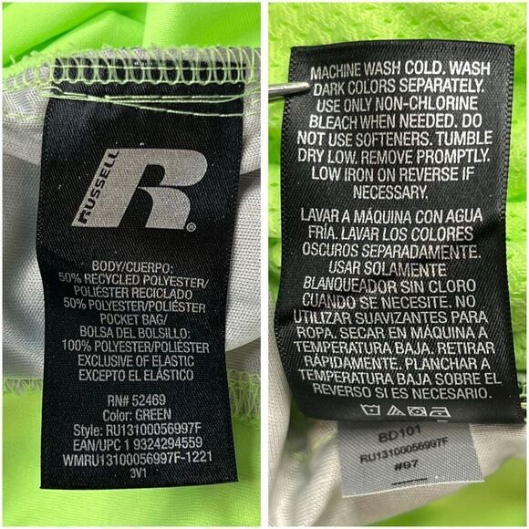 Russell Boys Sports Athletic Dri-Power 360 Green Gray Shorts Sz XL(14-16) NWOT - Picture 5 of 11